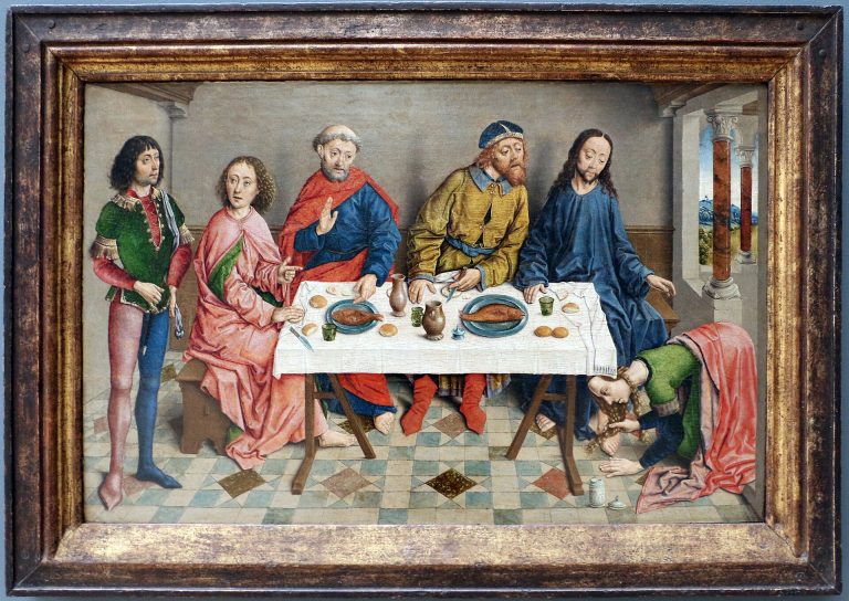Albrecht Bouts (1490) – Les pieds de Jésus oints par un parfum coûteux