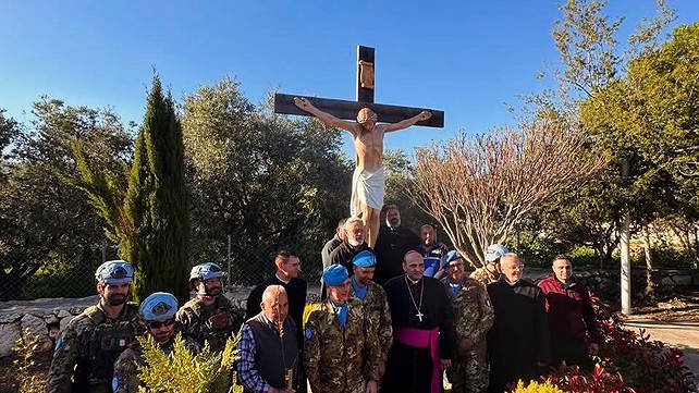 La nouvelle statue a été offerte par les membres du bataillon italien de la FINUL stationnés dans le sud du pays © kan.org.il