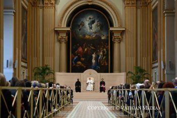 Discours du pape Léon XIV aux employés de la Conférence épiscopale italienne, avec leurs familles, 2 mai 2026 © Vatican Media
