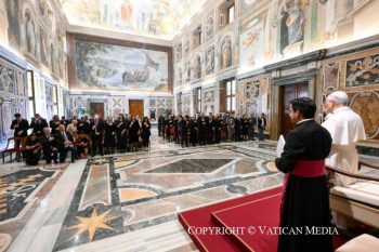 Discours du pape Léon XIV aux membres de l'Intergroupe « Démographie » du Parlement européen, 25 mai 2026 © Vatican Media 