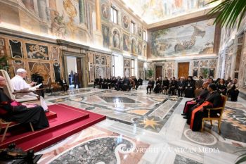 Discours du pape Léon XIV aux participants au VIIIe Colloque entre le Dicastère pour le dialogue interreligieux et le Royal Institute for Inter-Faith Studies, 11 mai 2026 © Vatican Media 