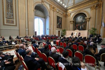 Discours du pape Léon XIV aux employés de la Conférence épiscopale italienne, avec leurs familles, 2 mai 2026 © Vatican Media