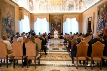 Discours du pape Léon XIV aux participants à la Conférence internationale « Protéger les voix et les visages humains », 22 mai 2026 © Vatican Media
