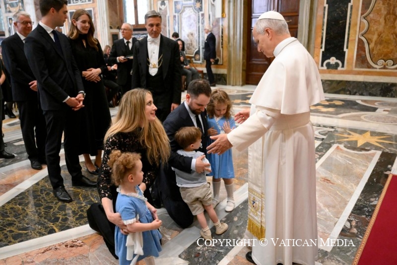 Discours du pape Léon XIV aux membres de l'Intergroupe « Démographie » du Parlement européen, 25 mai 2026 © Vatican Media