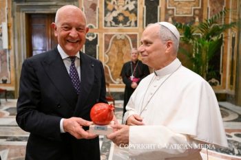 Discours du pape Léon XIV aux dirigeants et aux employés de plusieurs établissements bancaires italiens, 16 mai 2026 © Vatican Media