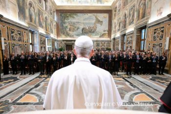 Discours du pape Léon XIV aux dirigeants et aux employés de plusieurs établissements bancaires italiens, 16 mai 2026 © Vatican Media 