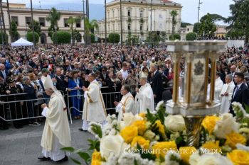 Visite pastorale du Pape Léon XIV à Pompéi et à Naples, 8 mai 2025 © Vatican Media 