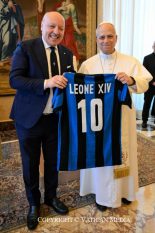 Discours du pape Léon XIV aux dirigeants et aux joueurs du club de football italien Inter Milan, 9 mai 2026 © Vatican Media 