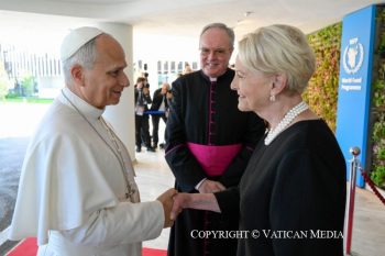 Visite du pape Léon XIV au siège du Programme Alimentaire Mondial (PAM), 22 juin 2026 © Vatican Media 