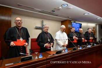 Discours du pape Léon XIV lors de la Rencontre avec les Évêques d'Espagne, 8 juin 2026 © Vatican Media 