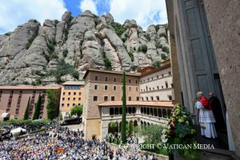 Prière du Rosaire à l’Abbaye Notre-Dame de Montserrat, 10 juin 2026 © Vatican Media  