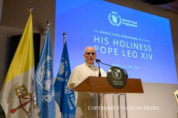 Visite du pape Léon XIV au siège du Programme Alimentaire Mondial (PAM), 22 juin 2026 © Vatican Media 