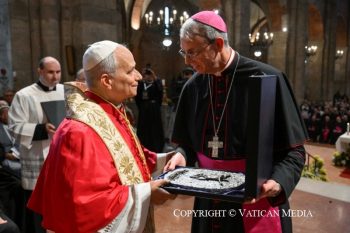 Visite pastorale à Pavie : Célébration de la Parole et vénération des reliques de saint Augustin, 21 juin 2026 © Vatican Media