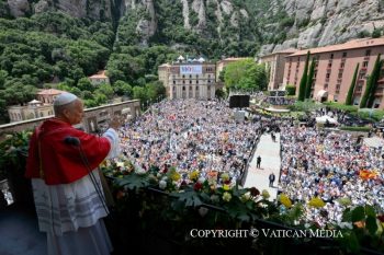 Prière du Rosaire à l’Abbaye Notre-Dame de Montserrat, 10 juin 2026 © Vatican Media 