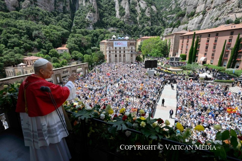Prière du Rosaire à l’Abbaye Notre-Dame de Montserrat, 10 juin 2026 © Vatican Media 