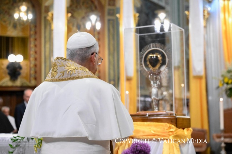 Visite pastorale à Sant’Angelo Lodigiano : Adoration du Saint-Sacrement et vénération du Cœur de sainte Françoise Cabrini, 20 juin 2026 © Vatican Media