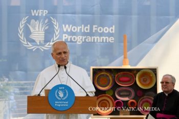 Visite du pape Léon XIV au siège du Programme Alimentaire Mondial (PAM), 22 juin 2026 © Vatican Media 
