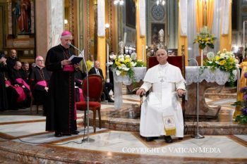 Visite pastorale à Sant’Angelo Lodigiano : Adoration du Saint-Sacrement et vénération du Cœur de sainte Françoise Cabrini, 20 juin 2026 © Vatican Media