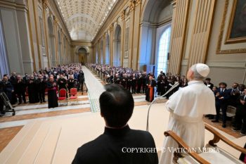 Discours du pape Léon XIV à la communauté du Collège universitaire de Villa Nazareth, 30 mai 2026 © Vatican Media 