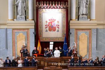 Discours du pape Léon XIV lors de la rencontre avec les membres du Parlement espagnol, 8 juin 2026 © Vatican Media