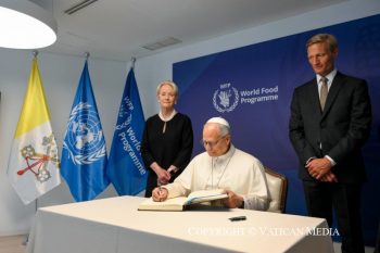 Visite du pape Léon XIV au siège du Programme Alimentaire Mondial (PAM), 22 juin 2026 © Vatican Media 