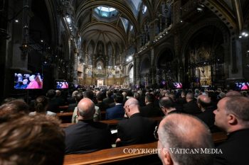 Prière du Rosaire à l’Abbaye Notre-Dame de Montserrat, 10 juin 2026 © Vatican Media  