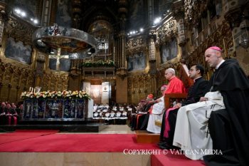 Prière du Rosaire à l’Abbaye Notre-Dame de Montserrat, 10 juin 2026 © Vatican Media  