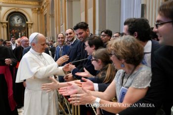 Discours du pape Léon XIV à la communauté du Collège universitaire de Villa Nazareth, 30 mai 2026 © Vatican Media 
