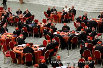 Un travail en petits groupes pour favoriser l'écoute et les échanges © Vatican media