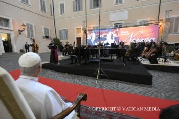 Concert en l’honneur du Saint-Père Léon XIV dans la Cour du Palais apostolique de Castel Gandolfo, 18 juillet 2026 © Vatican Media