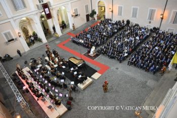 Concert en l’honneur du Saint-Père Léon XIV dans la Cour du Palais apostolique de Castel Gandolfo, 18 juillet 2026 © Vatican Media