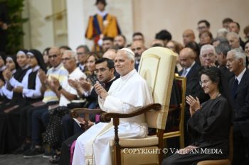 Concert en l’honneur du Saint-Père Léon XIV dans la Cour du Palais apostolique de Castel Gandolfo, 18 juillet 2026 © Vatican Media