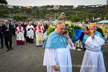 Léon XIV a célébrée la messe de la « Madone du Lac », samedi 29 août à Castel Gandolfo © Vatican Media

