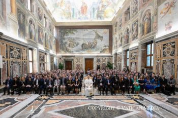 Audience aux membres de l'« Institut international des sciences administratives » 28 août 2026 © Vatican Media
