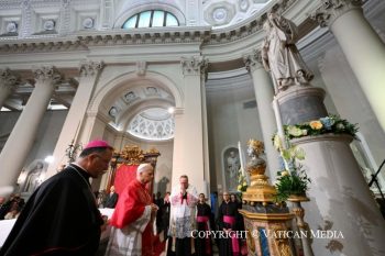 Discours du Saint-Père à la communauté ecclésiale lors de sa visite pastorale en République de Saint-Marin, 22 août 2026 © Vatican Media