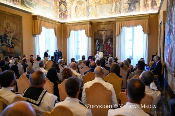 Discours du Saint-Père à la Délégation de l’Ordinariat militaire pour le Portugal, 24 août 2026 © Vatican Media
