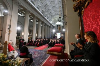 Discours du Saint-Père à la communauté ecclésiale lors de sa visite pastorale en République de Saint-Marin, 22 août 2026 © Vatican Media