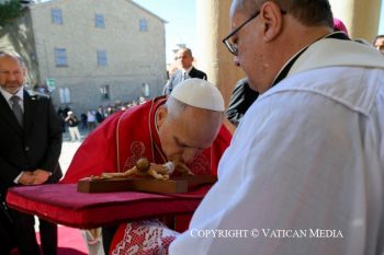 Discours du Saint-Père à la communauté ecclésiale lors de sa visite pastorale en République de Saint-Marin, 22 août 2026 © Vatican Media