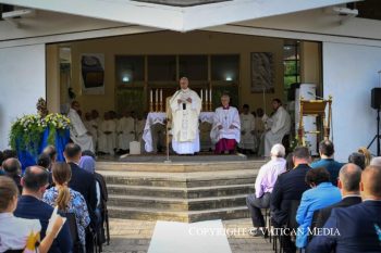 Léon XIV a célébrée la messe de la « Madone du Lac », samedi 29 août à Castel Gandolfo © Vatican Media
