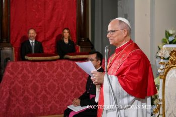 Discours du Saint-Père à la communauté ecclésiale lors de sa visite pastorale en République de Saint-Marin, 22 août 2026 © Vatican Media