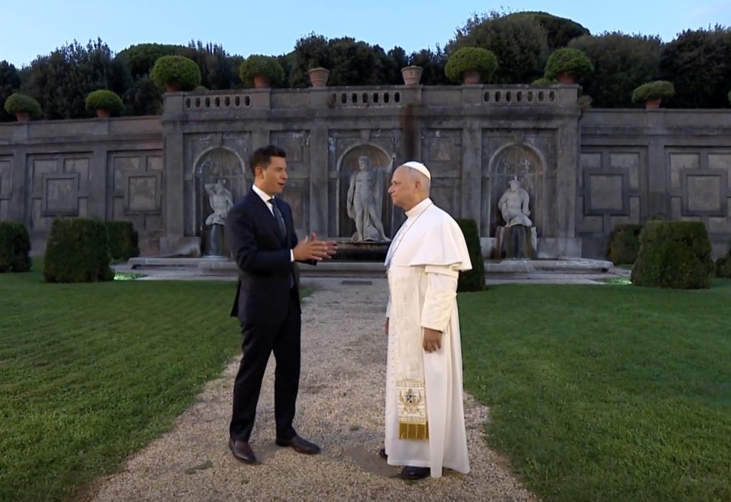Le pape avec un journaliste américain à Castel Gandolfo © Youtube/NBC Nightly news