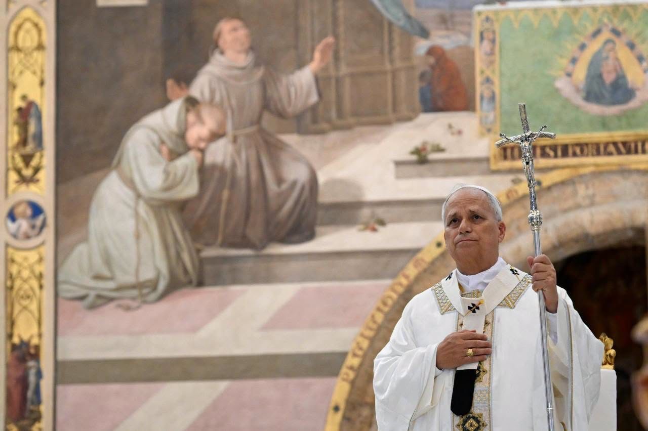 Le pape dans la basilique d'Assise, 6 août 2026 © Vatican media