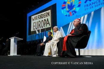 Rencontre « Aux racines de l’Europe pour la paix et l’unité » au Centre des Congrès Robert Schuman à Metz, 28 septembre 2026 © Vatican Media
