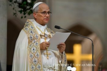Homélie du pape Léon XIV lors de la célébration des vêpres avec les évêques, les prêtres, les diacres, les personnes consacrées et les séminaristes, 25 septembre 2026 © Vatican Media