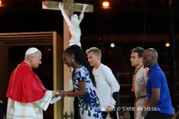 Veillée de prière et dialogue du pape avec les jeunes au Stade de France, 25 septembre 2026 © Vatican Media