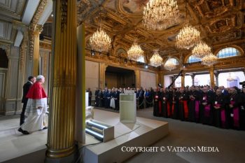 Rencontre avec les autorités, la société civile et le corps diplomatique, 25 septembre 2026 © Vatican Media
