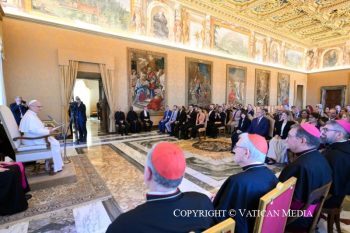 Discours du Saint-Père aux participants à la Rencontre « Fratelli tutti : dialogue socio-environnemental Nord-Sud », 12 septembre 2026 © Vatican Media
