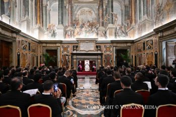 Discours du Pape Léon XVI aux séminaristes du Séminaire pontifical régional des Pouilles « Pie XI » de Molfetta et du Séminaire épiscopal d’Aversa, 3 septembre 2025 © Vatican Media
