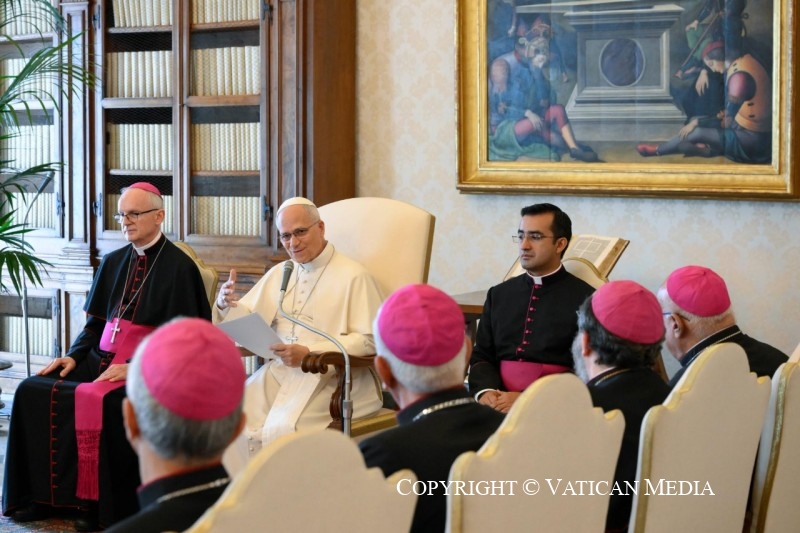 Discours du Pape Léon XVI aux membres de la Conférence épiscopale latine des régions arabes (CELRA), 3 septembre 2025 © Vatican Media