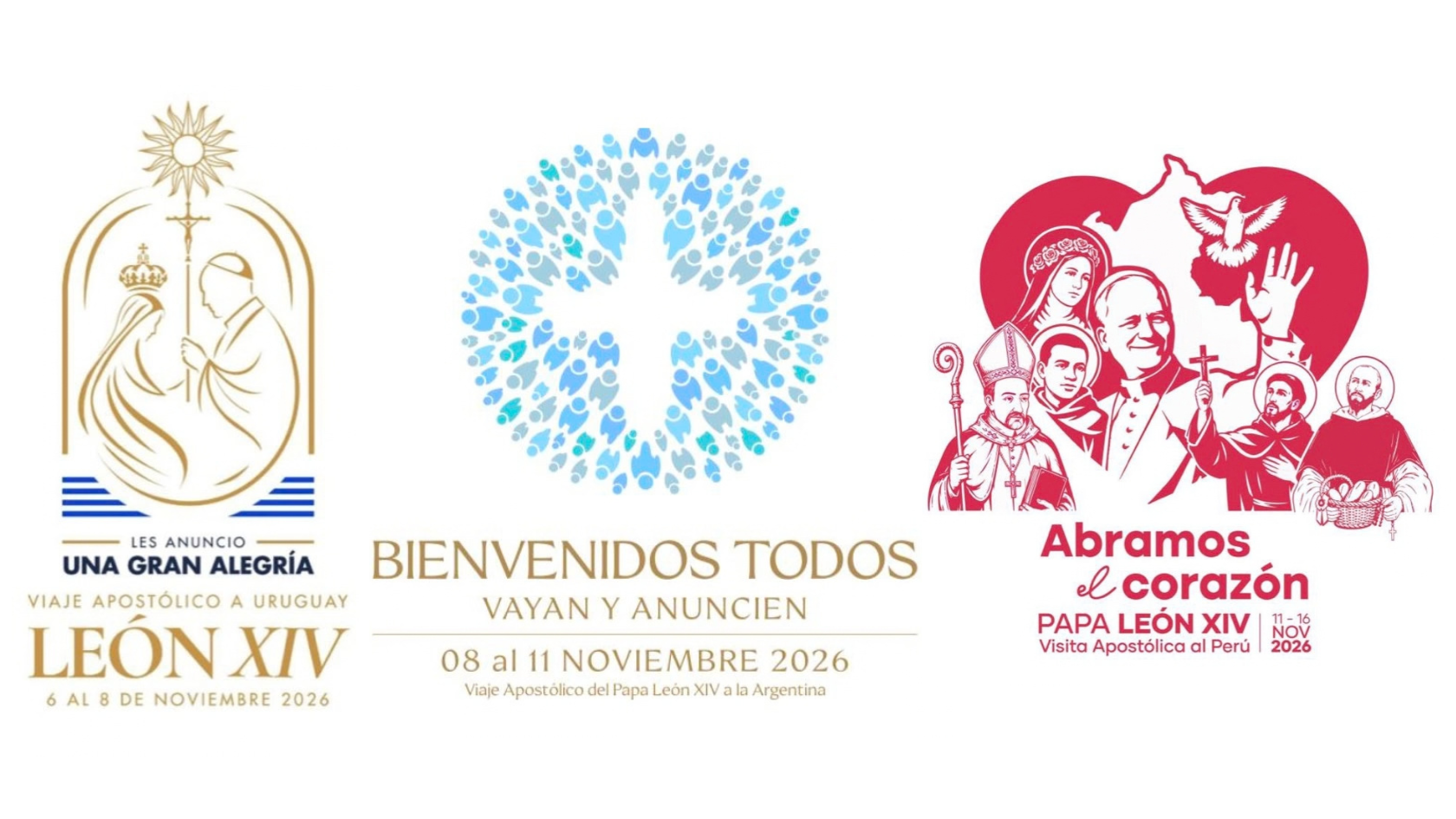 Les logos du voyage de Léon XIV en Amérique latine